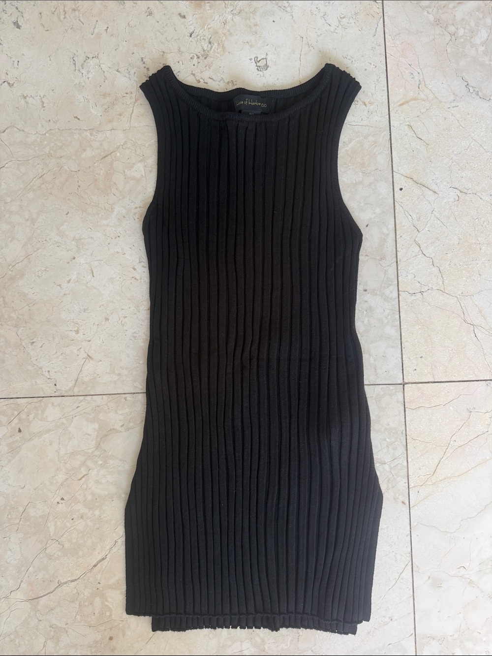 House of Harlow 1960 Black Ribbed Tank Too